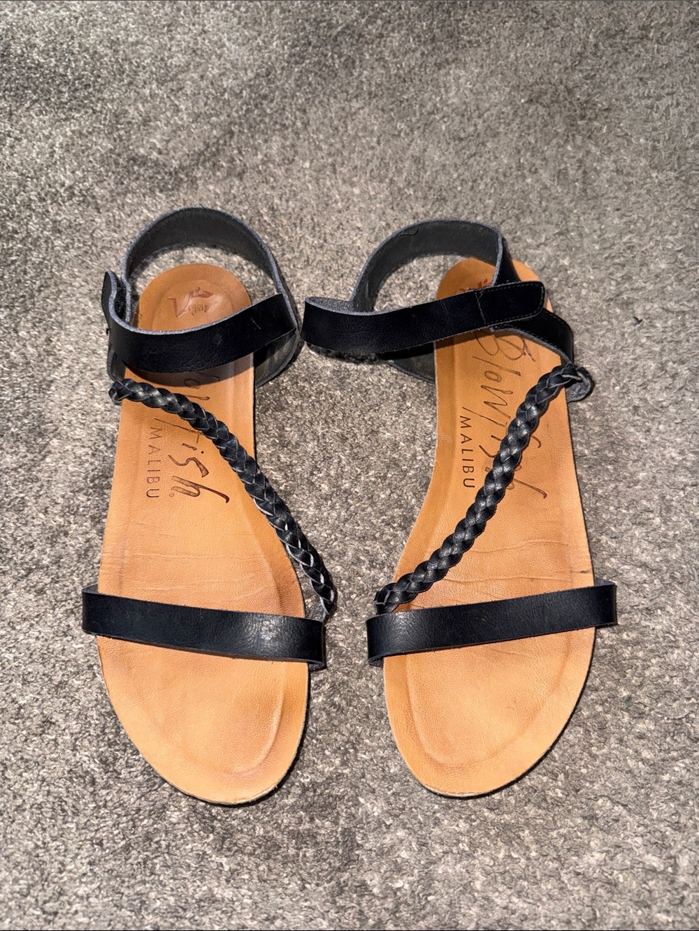 Blowfish Black Braided Strap Ankle Sandals